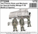 Two French Pilots and Mechanic for Special Hobby Mirage F.IB Model 1/72