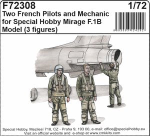 Two French Pilots and Mechanic for Special Hobby Mirage F.IB Model 1/72