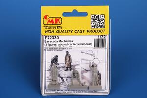 Barracuda Mechanics (3 figures, aboard carrier w/ raincoat) for Sp. Hobby kit 1/72