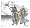 Bf 109E ace A. Galland and mechanic 1/72