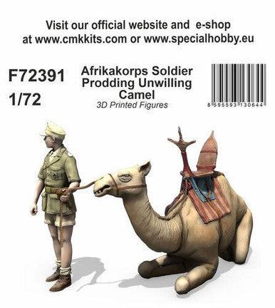 1/72 CMK Afrikakorps Soldier Prodding Unwilling Camel