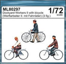 Dockyard workers II.with bicycle 1/72