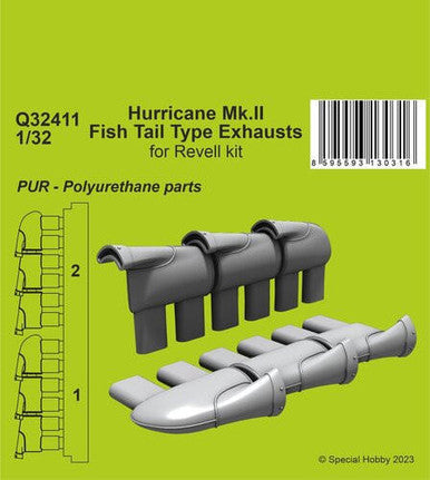 1/32 CMK Hurricane Mk.II Fish Tail Type Exhausts