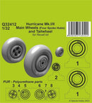 1/32 CMK Hurricane Mk.I/II Main Wheels (Four Spoke Hubs) and Tailwheel