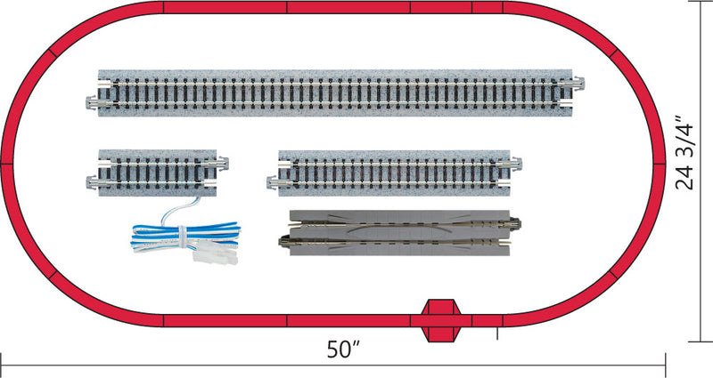 Kato USA Model Train Products M1 UNITRACK Basic Oval with Kato Power Pack