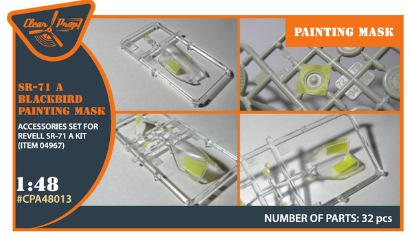 SR-71A BLACKBIRD painting mask for Revell kit yellow