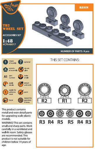 1/48 Clear Prop TB.2  wheel set