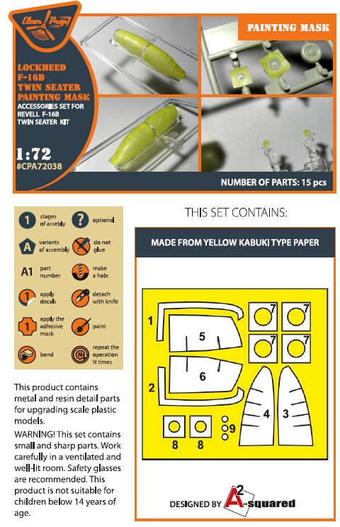 F-16B/D Twin Seater Paint Mask for REVELL
