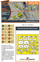 1/72 Clear Prop Mirage IIIC/IIICJ double-sided painting mask on yellow kabuki paper for Modelsvit kit