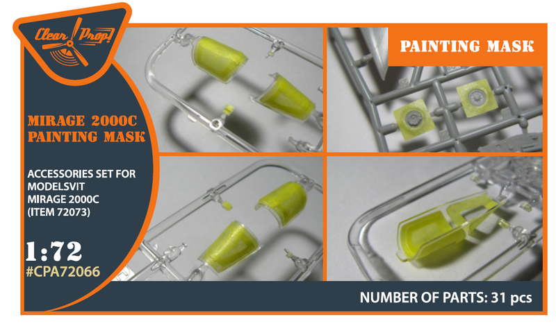 Mirage 2000C painting mask for Modelsvit kit (72073)