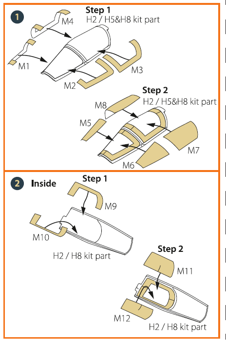Mirage 2000C painting mask for Modelsvit kit (72073)