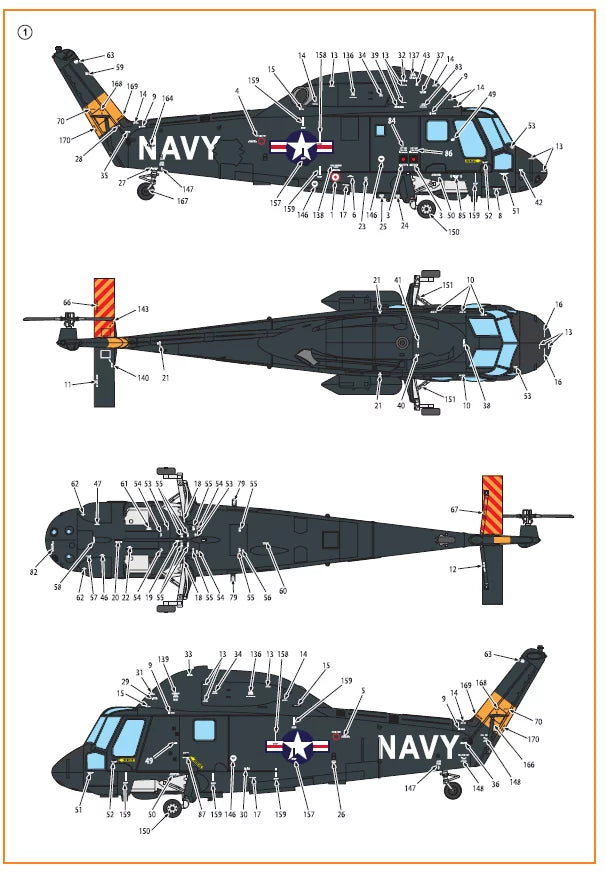 UH-2/SH-2 Seasprite (Early Version) Technical Stenci
