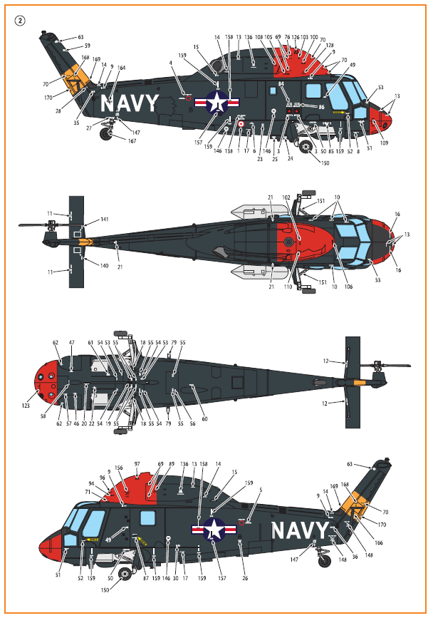 UH-2/SH-2 Seasprite (Early Version) Technical Stenci