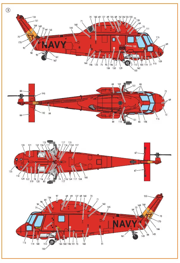 UH-2/SH-2 Seasprite (Early Version) Technical Stenci