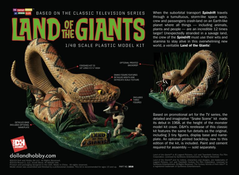 Land of the Giants Snake Scene w/3 Figures & Base