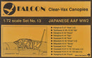 1/72 Falcon Canopies Set Japanese Army Air Force World War II