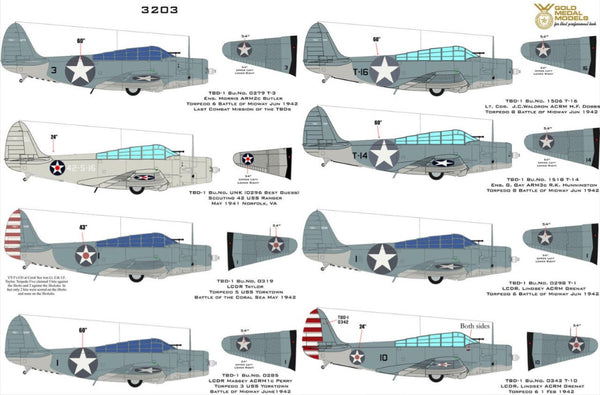 1/32 Gold Medal Decals - TBD-1 Devastator Trumpeter - Wartime