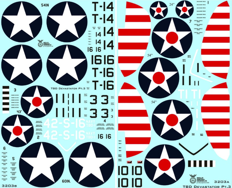 1/32 Gold Medal Decals - TBD-1 Devastator Trumpeter - Wartime