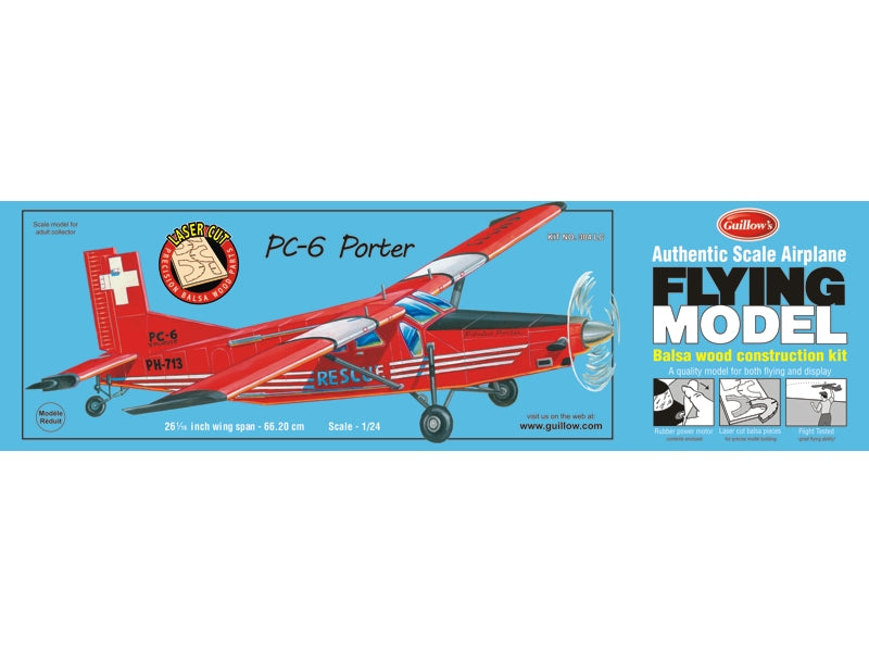Guillow's Porter PC-6 Laser Cut Model Kit