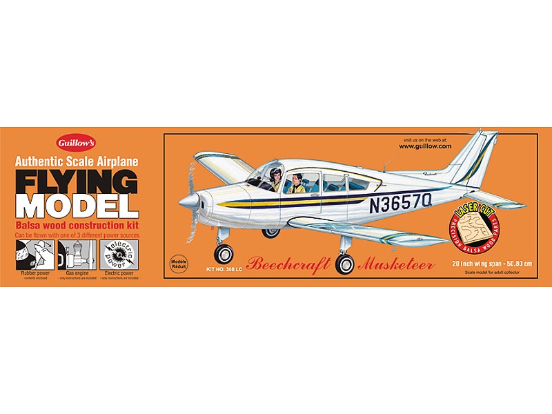 Guillow's Beechcraft Musketeer Laser Cut Model Kit