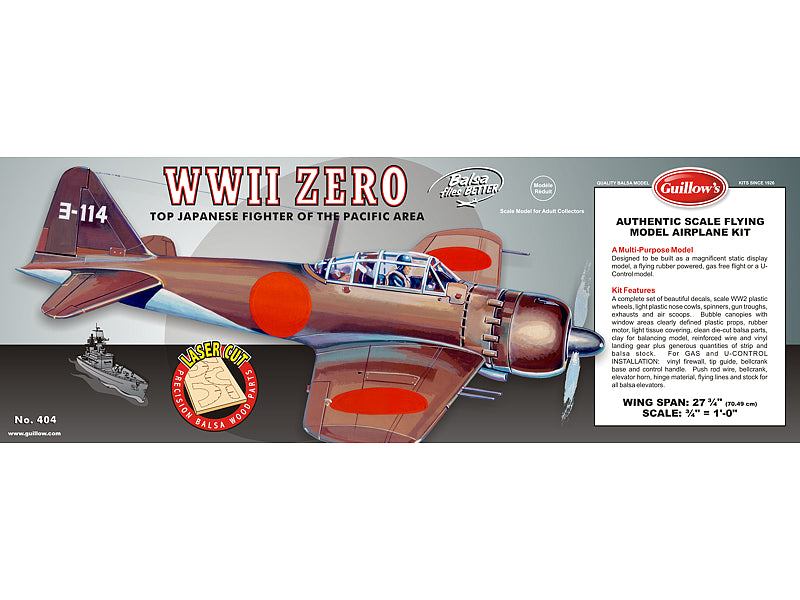 Guillow's WWII Zero Laser Cut Model Kit