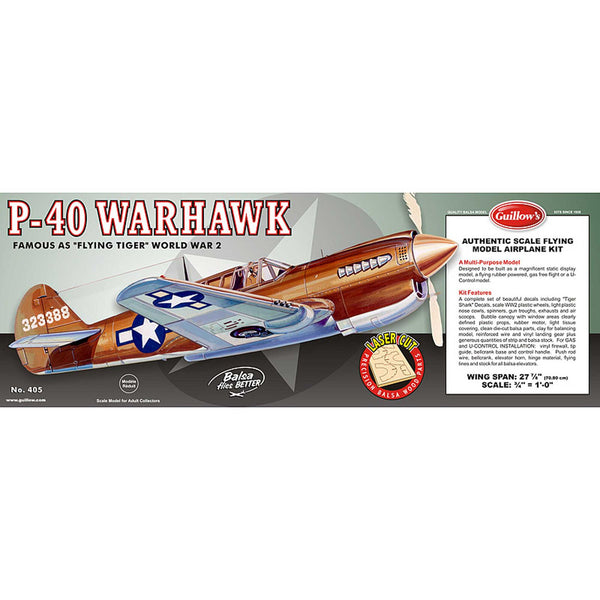 Curtiss P-40 Warhawk Laser Cut, 28"