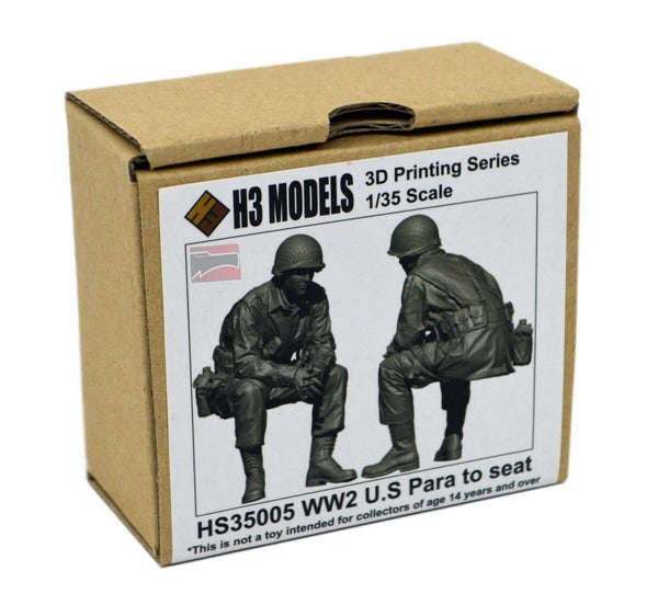 H3M35005 - 1/35 H3 Models WW2 US Paratrooper Seated Resin Model Kit