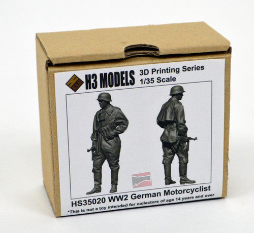 H3M35020 - 1/35 H3 Models WW2 German Motorcyclist Resin Figure Model Kit