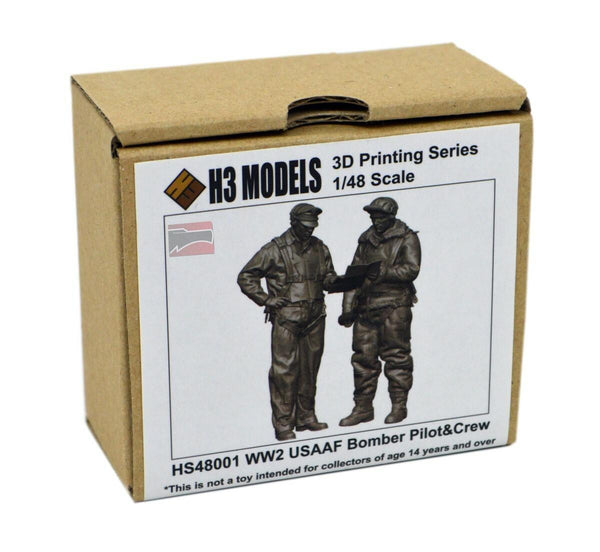 H3M48001 - 1/48 H3 Models USAAF Bomber Pilot & Crew Resin Model Kit