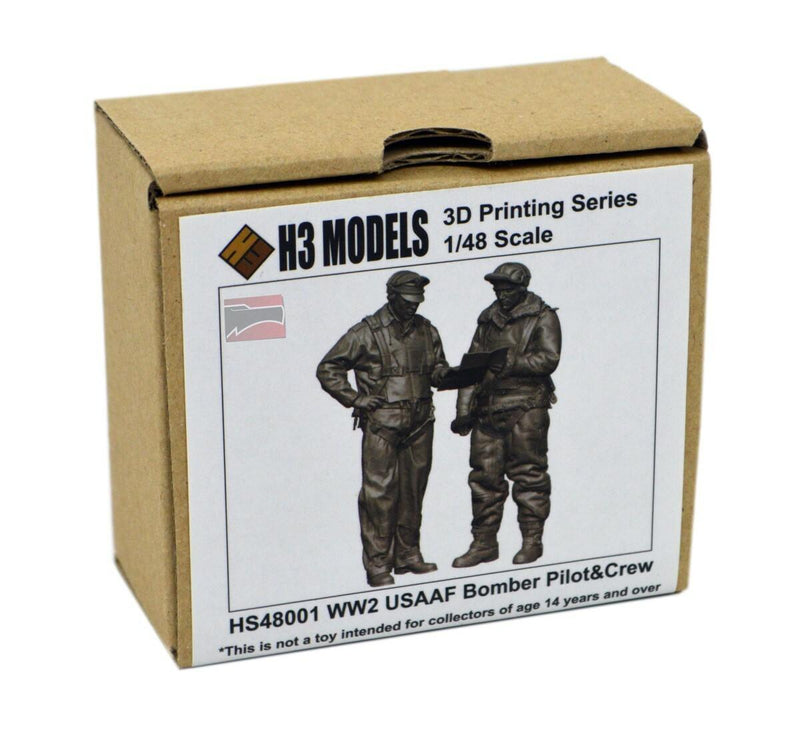H3M48001 - 1/48 H3 Models USAAF Bomber Pilot & Crew Resin Model Kit