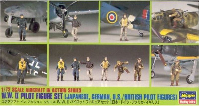W.W.II PILOT FIGURE SET (JAPANESE, GERMAN, U.S./BRITISH PILOT FIGURES)