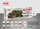 ICM Acrylic paint set for US WWII vehicles (G7107)
