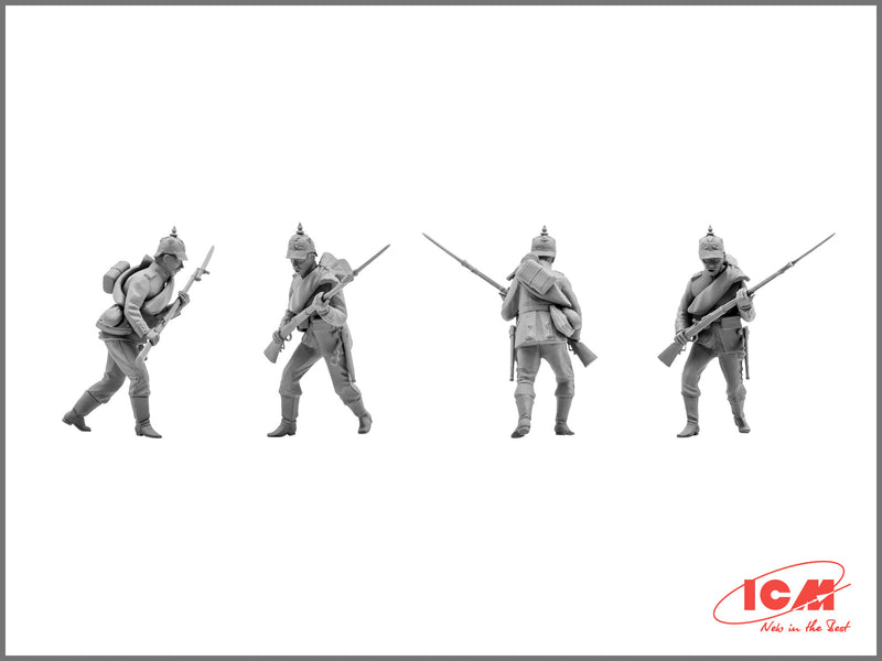 ICM35012 - 1/35 ICM Prussian Line Infantry (1870-1871) (4 figures - officer on horse, 3 soldiers)