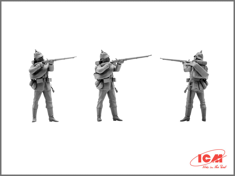 ICM35012 - 1/35 ICM Prussian Line Infantry (1870-1871) (4 figures - officer on horse, 3 soldiers)