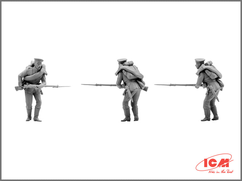 ICM35012 - 1/35 ICM Prussian Line Infantry (1870-1871) (4 figures - officer on horse, 3 soldiers)