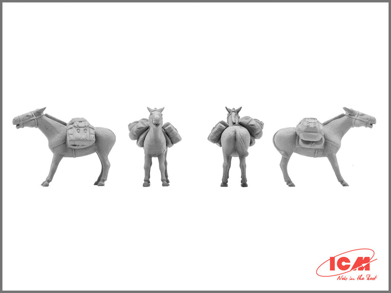 ICM35031 - 1/35 ICM Soviet Sappers (1979-1988) (4 figures - 3 soldiers, 1 sapper, donkey figure, dog figure)