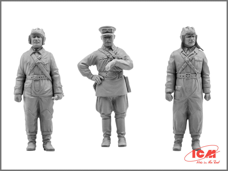 ICM35181 - 1/35 ICM Soviet Tank Crew (1939-1942)    (3 figures - 1 officer, 2 tankmen)