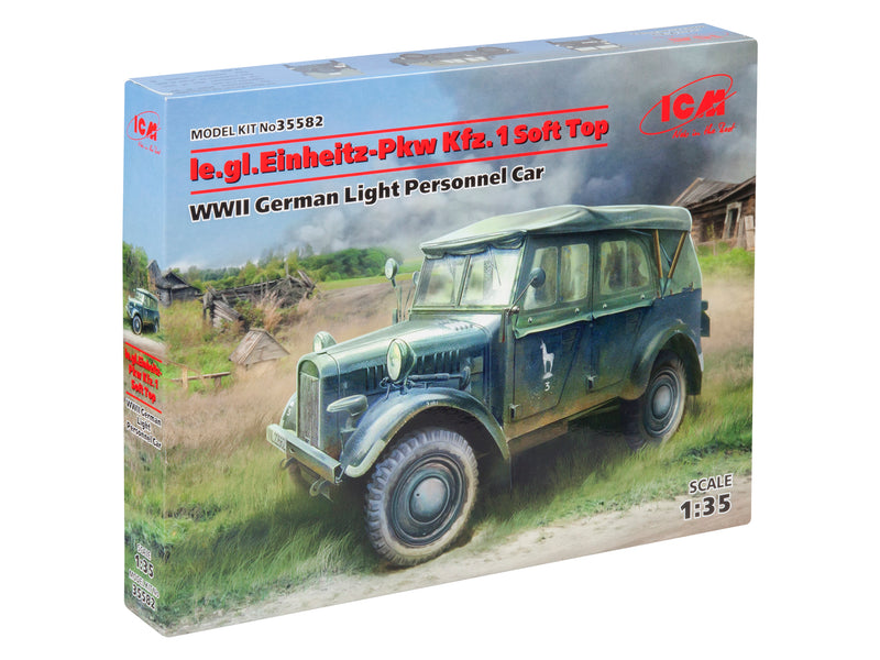 ICM35582 - 1/35 ICM le.gl.Einheitz-Pkw Kfz.1 Soft Top, WWII German Light Personnel Car