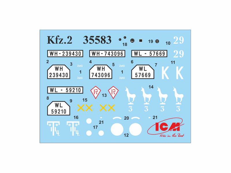 ICM35583 - 1/35 ICM le.gl.Einheitz-Pkw Kfz.2, WWII German Light Radio Communication Car