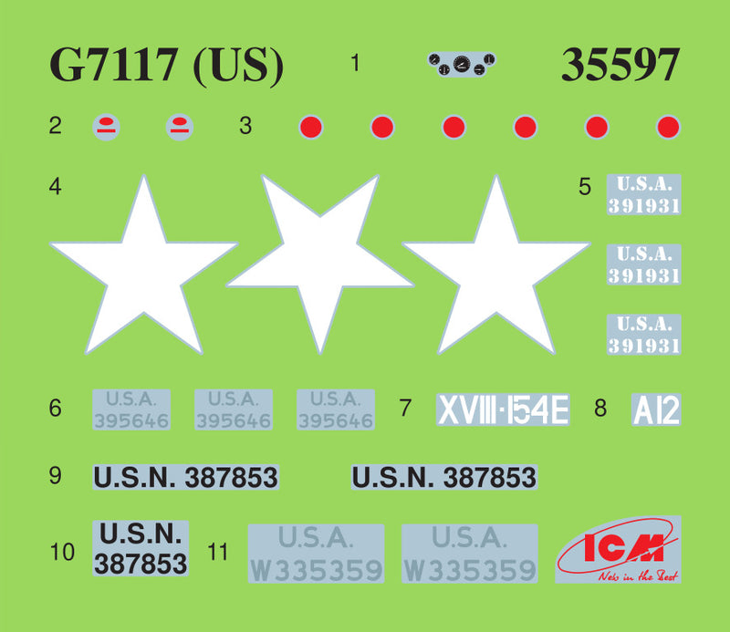ICM35597 - 1/35 ICM G7117 US Military Truck Plastic Model Kit