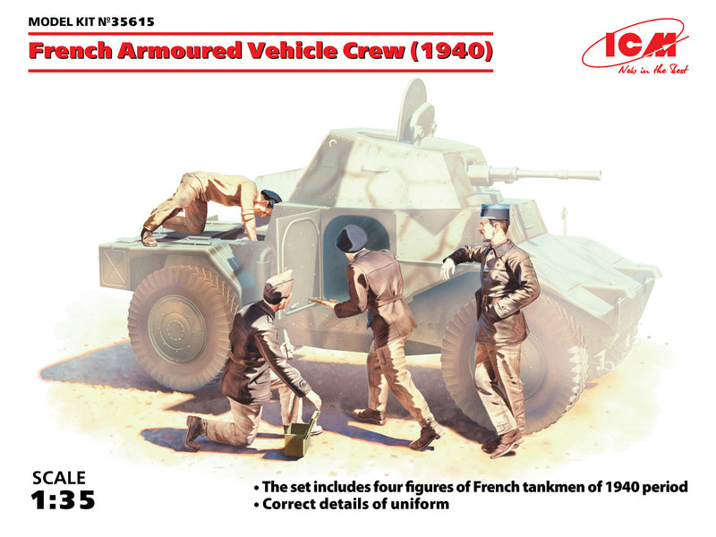 ICM35615 - 1/35 ICM French Armoured Vehicle Crew (1940) (4 figures)