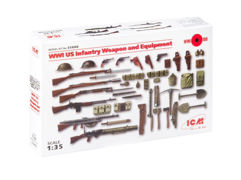 ICM35688 - 1/35 ICM WWI US Infantry Weapon and Equipment
