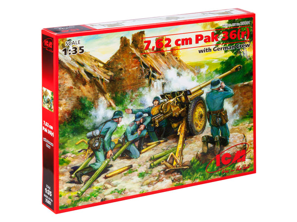ICM35801 - 1/35 ICM 7,62 cm Pak 36(r) with German Crew (4 figures)