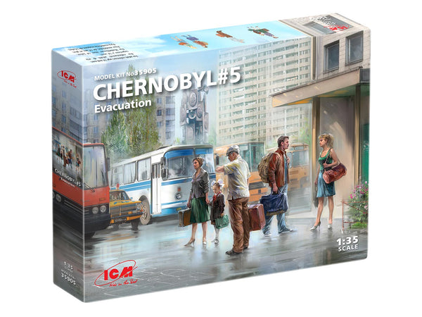 ICM35905 - 1/35 ICM Chernobyl#5. Extraction (2 adults, 2 children and luggage) (100% new molds)