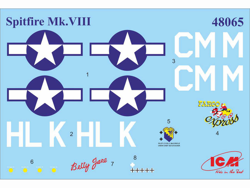 ICM48065 - 1/48 ICM Spitfire Mk.VIII, WWII USAAF Fighter