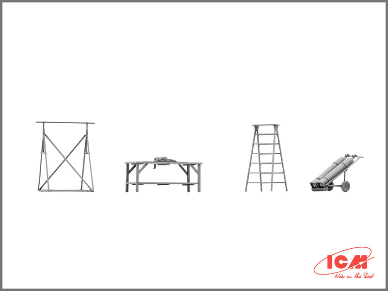 ICM48081 - 1/48 ICM RAF Pilots and Ground Personnel (1939-1945)  (7 figures - 3 pilots, 3 mechanics, 1 WREN member, and dog figure)