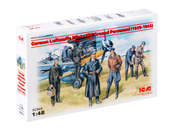ICM48082 - 1/48 ICM German Luftwaffe Pilots and Ground Personnel (1939-1945)  (7 figures - 3 pilots, 4 mechanics)