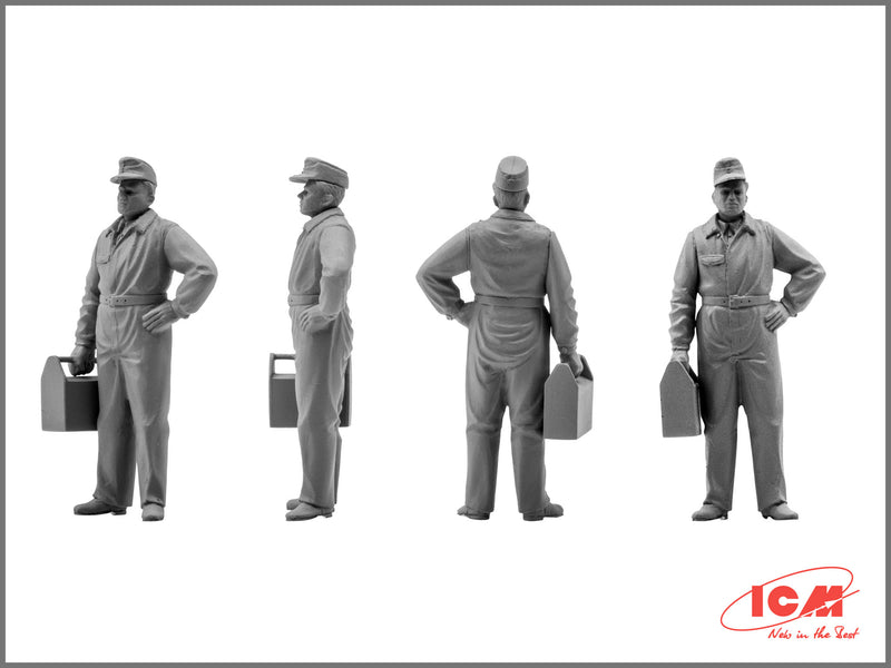 ICM48082 - 1/48 ICM German Luftwaffe Pilots and Ground Personnel (1939-1945)  (7 figures - 3 pilots, 4 mechanics)