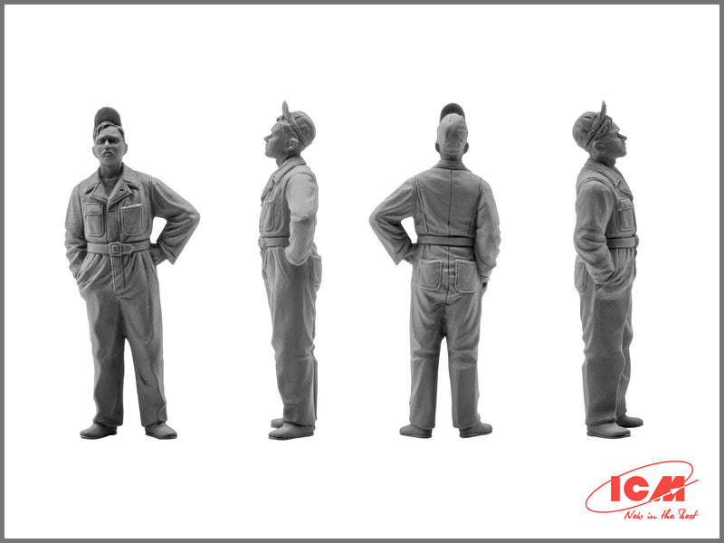 ICM48083 - 1/48 ICM USAAF Pilots and Ground Personnel (1941-1945)  (5 figures - 3 pilots, 2 mechanics)