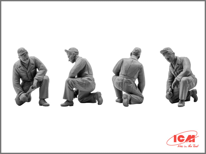 ICM48083 - 1/48 ICM USAAF Pilots and Ground Personnel (1941-1945)  (5 figures - 3 pilots, 2 mechanics)